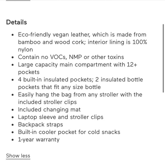 Citi collective leather diaper bag w/ changing pad - Picture 11 of 11